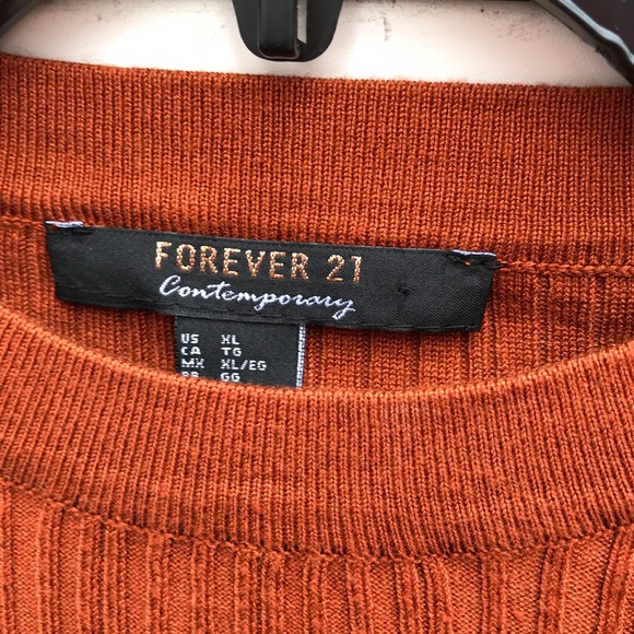 Deep Orange Ribbed Sweater - Picture 3 of 3